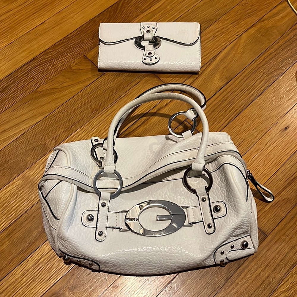 Guess by Marciano White Tote Bag and Wallet Set